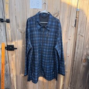 Roper Men's Navy Plaid Shirt Lightweight Jacket Size 2X Tall